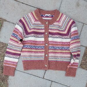 Faherty Fair Isle Cardigan S